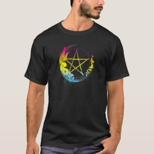 Pansexual Pentagram Wiccan Pagan Pan Pride Boho Pe T-Shirt