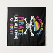 Pansexual Pirate Hintern LGBTQ Pride Geschenk Wandteppich (Vorderseite (Horizontal))