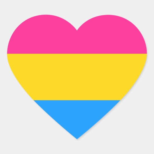 Pansexual Pride Aufkleber - Herzen (Vorderseite)