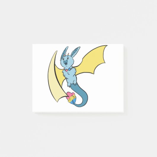 Pansexual Pride Bat Dragon Post-it Klebezettel (Vorderseite)