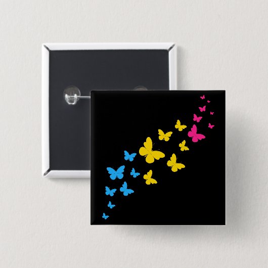 Pansexual Pride Butterfly Trail Button (Vorne & Hinten)