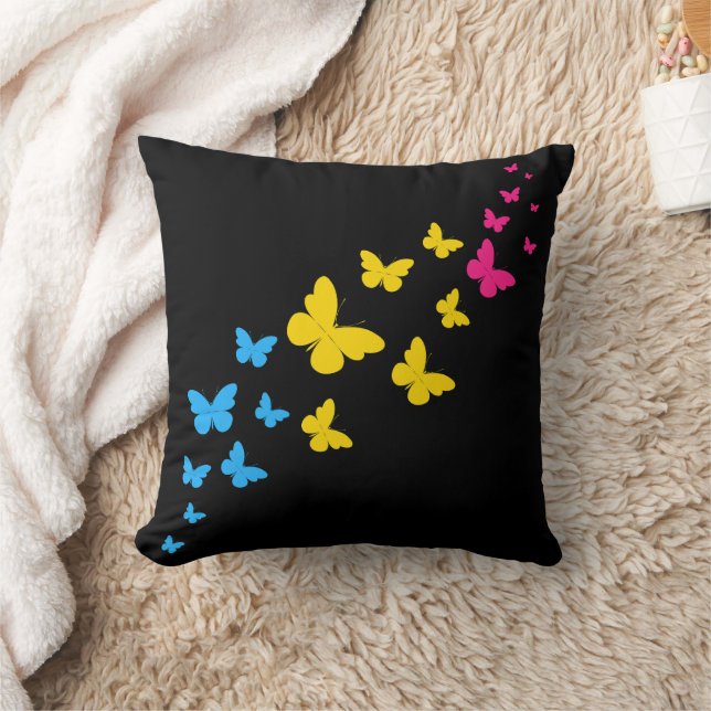 Pansexual Pride Butterfly Trail Kissen (Decke)