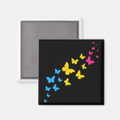 Pansexual Pride Butterfly Trail Magnet (Vorderseite/Rückseite)