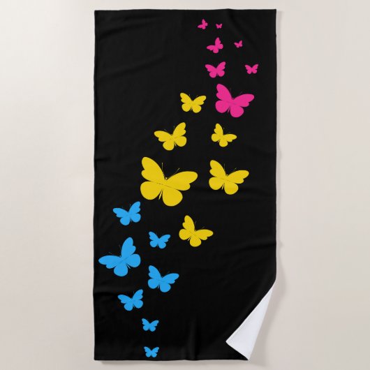 Pansexual Pride Butterfly Trail Strandtuch (Vorderseite)