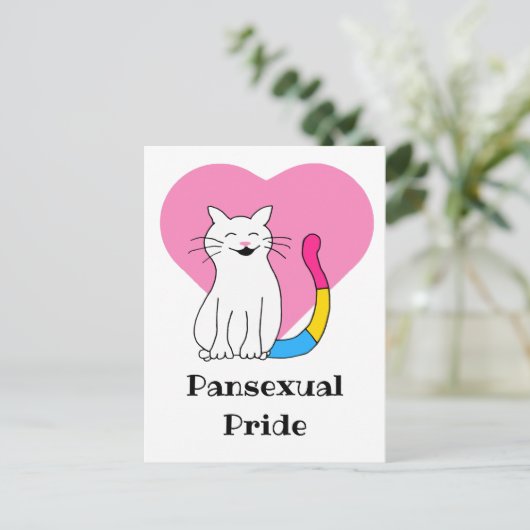 Pansexual Pride Cat Postkarte (Stehend Vorderseite)
