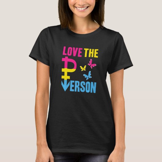 Pansexual Pride Flag Affirmation Butterfly Pan Sym T-Shirt (Vorderseite)