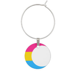 Pansexual Pride Flag Crescent Moon Wine Charm Glasmarker