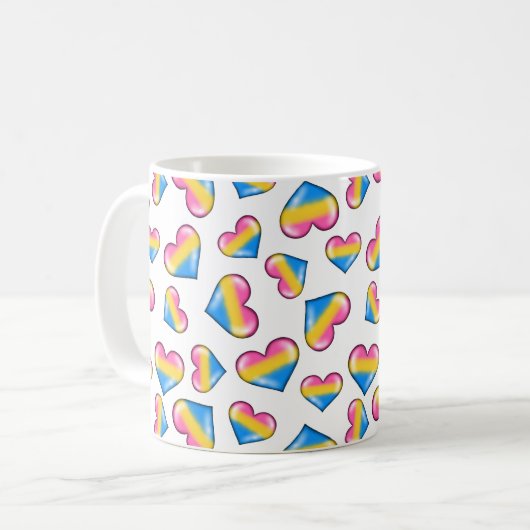 Pansexual Pride Flag Hört Kaffee Tasse (Vorderseite Links)