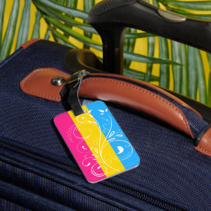 Pansexual Pride Flag Vintage Blütenblüte Gepäckanhänger