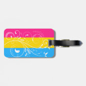 Pansexual Pride Flag Vintage Blütenblüte Gepäckanhänger (Rückseite horizontal)