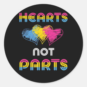 Pansexual Pride Heart not parts LGBT Distressed Runder Aufkleber