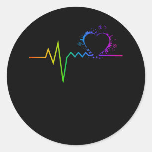 Pansexual Pride Heartbeat LGBT Gay Pride Runder Aufkleber
