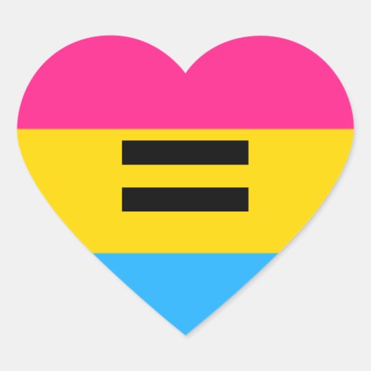Pansexual Pride Herz-Aufkleber (Vorderseite)