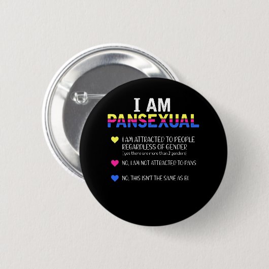 Pansexual Pride LGBT Gleiche Rechte Button (Vorne & Hinten)