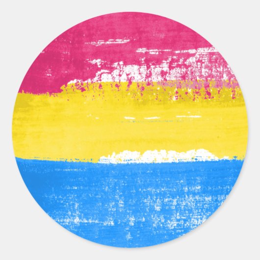 Pansexual Pride Paint Runder Aufkleber (Vorderseite)