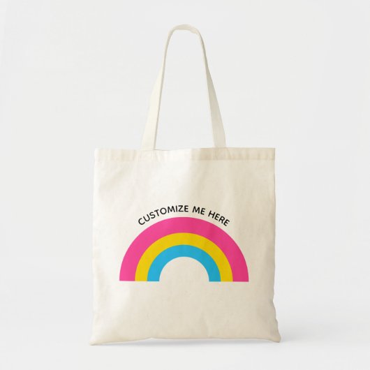 Pansexual Pride Rainbow Flag Monogram Tote Bag Tragetasche (Vorne)