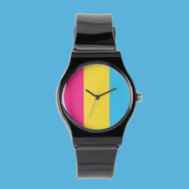 Pansexual Pride Silicon Strap Watch: Bold & Vibra Armbanduhr
