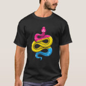 Pansexual Pride Stuff Pan Flag Farben Schlange Rep T-Shirt (Vorderseite)