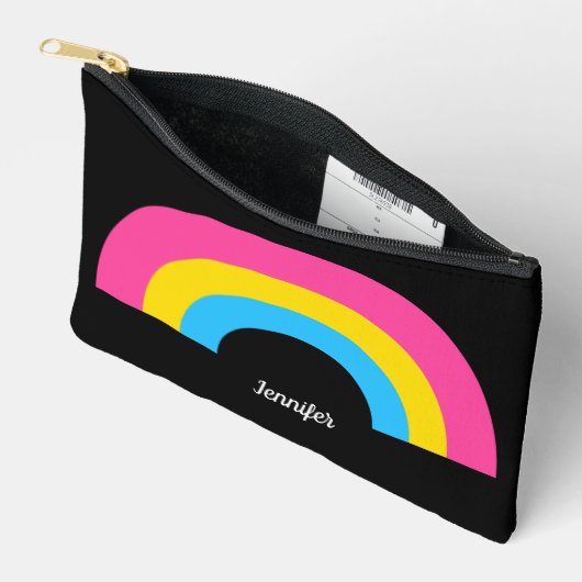 Pansexual Prilag Rainbow Personalisiert Black Zubehörtasche (Offen)