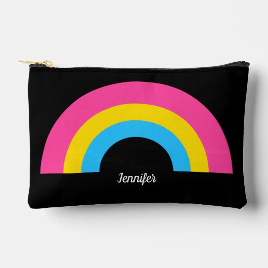 Pansexual Prilag Rainbow Personalisiert Black Zubehörtasche (Vorderseite)