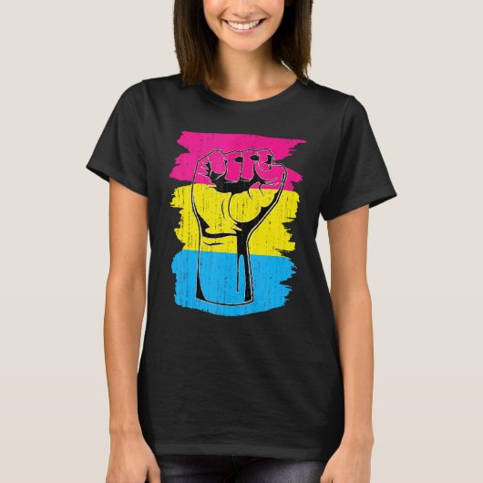 Pansexual Prix Fist Pansexuality Flag Que Pan P T-Shirt (Vorderseite)