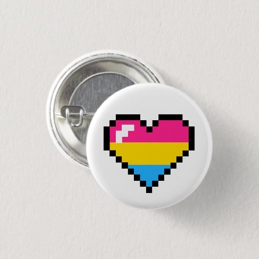Pansexual Retro Stolz-8-Bitherz Button (Vorne & Hinten)