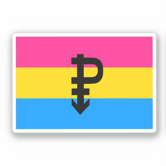 Pansexual-Stolperflagge Aufkleber (Vorderseite)