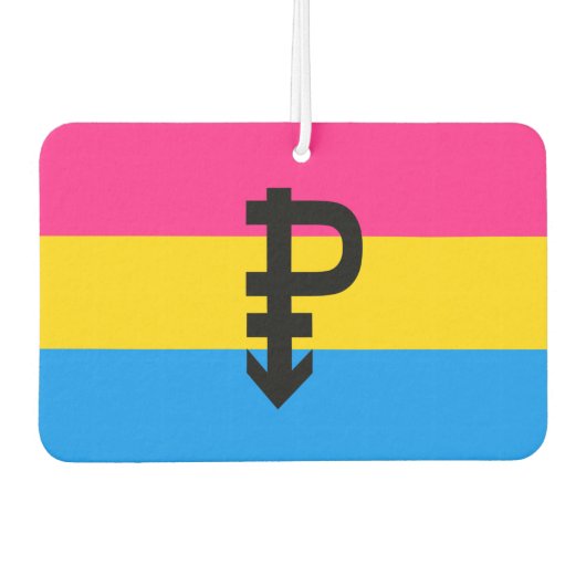 Pansexual-Stolperflagge Autolufterfrischer (Vorderseite)
