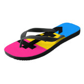 Pansexual-Stolperflagge Badesandalen (Schrägansicht)