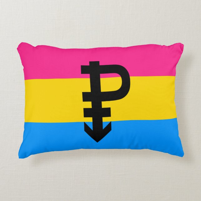 Pansexual-Stolperflagge Dekokissen (Vorderseite)