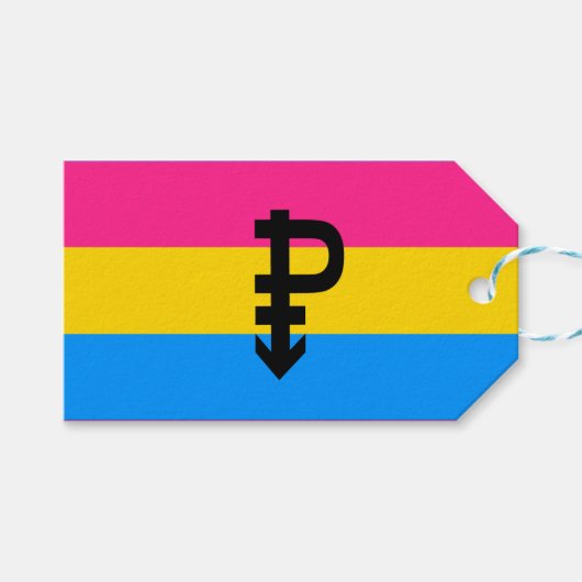 Pansexual-Stolperflagge Geschenkanhänger (Vorderseite (Horizontal))