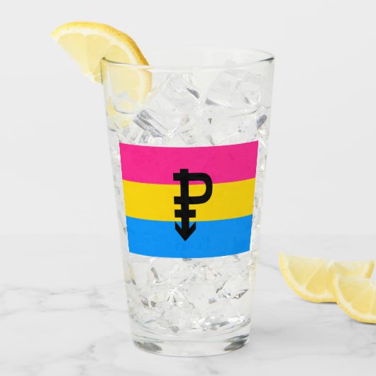 Pansexual-Stolperflagge Glas (Vorderseite Ice)