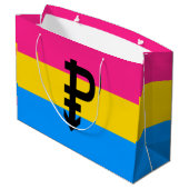 Pansexual-Stolperflagge Große Geschenktüte (Rückseite Schrägansicht)