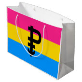 Pansexual-Stolperflagge Große Geschenktüte (Rückseite Schrägansicht)
