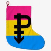Pansexual-Stolperflagge Großer Weihnachtsstrumpf (Vorderseite)