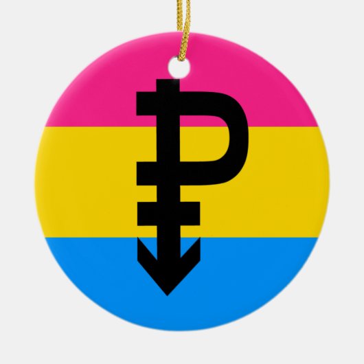 Pansexual-Stolperflagge Keramik Ornament (Vorne)