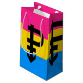 Pansexual-Stolperflagge Kleine Geschenktüte (Rückseite Schrägansicht)