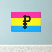 Pansexual-Stolperflagge Leinwanddruck (Insitu (Holzboden))