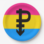 Pansexual-Stolperflagge Pappteller (Vorderseite)