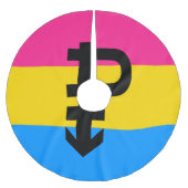 Pansexual-Stolperflagge Polyester Weihnachtsbaumdecke (Vorderseite)
