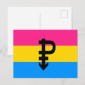 Pansexual-Stolperflagge Postkarte (Vorne/Hinten)