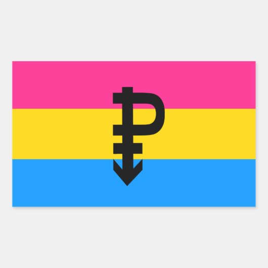 Pansexual-Stolperflagge Rechteckiger Aufkleber (Vorderseite)
