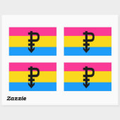 Pansexual-Stolperflagge Rechteckiger Aufkleber (Blatt)