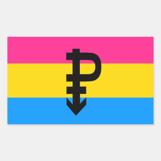 Pansexual-Stolperflagge Rechteckiger Aufkleber (Vorderseite)