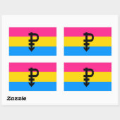 Pansexual-Stolperflagge Rechteckiger Aufkleber (Blatt)