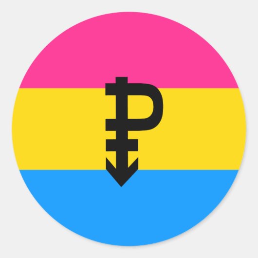 Pansexual-Stolperflagge Runder Aufkleber (Vorderseite)