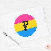 Pansexual-Stolperflagge Runder Aufkleber (Umschlag)