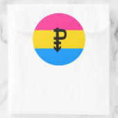 Pansexual-Stolperflagge Runder Aufkleber (Tasche)