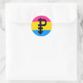 Pansexual-Stolperflagge Runder Aufkleber (Tasche)