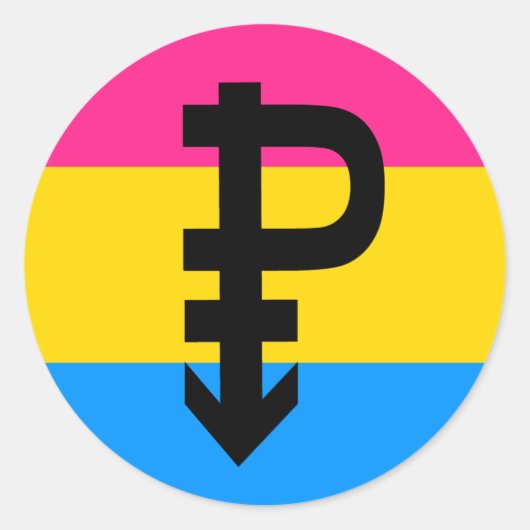 Pansexual-Stolperflagge Runder Aufkleber (Vorderseite)